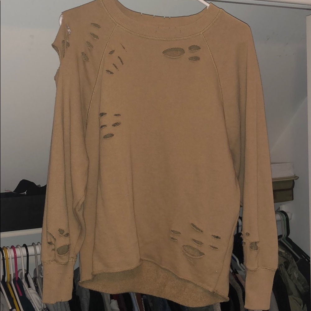 crew neck destroyed sweater